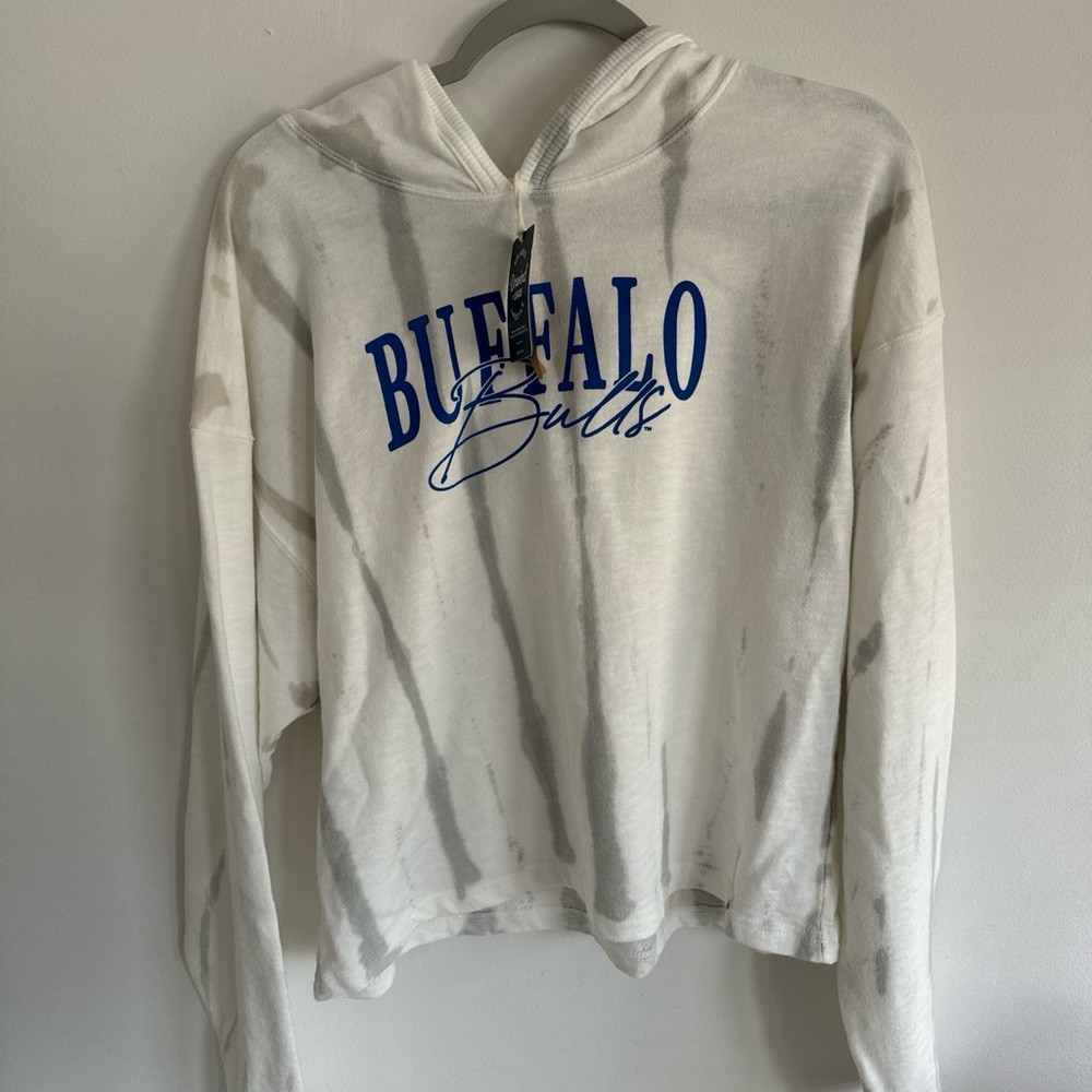 University at Buffalo Bulls Crop Hoodie Tye Dye by League Lifestyle NWT